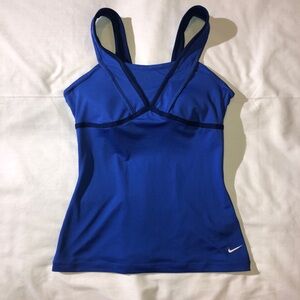 Nike Dri-Fit Women’s Sleeveless Blue & black Razorback V-Neck Tank Size S small